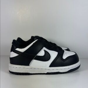 Nike Dunk Low Panda Size 6C Toddler Black and White Sneakers